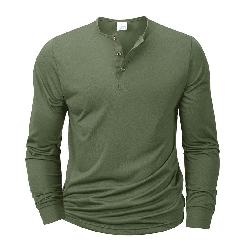 Roberto Russo Long Sleeve Henley Shirt Ash & Harbor