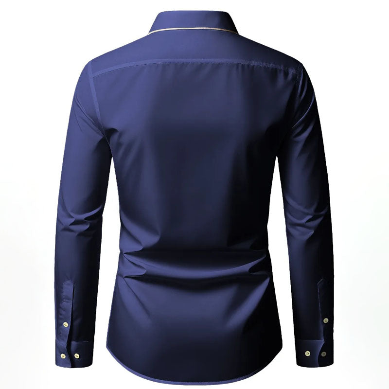 Roberto Russo Long Sleeve Shirt with Contrast Trim Ash & Harbor