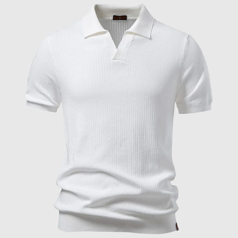 Roberto Russo Polo Shirt with Open Collar Ash & Harbor