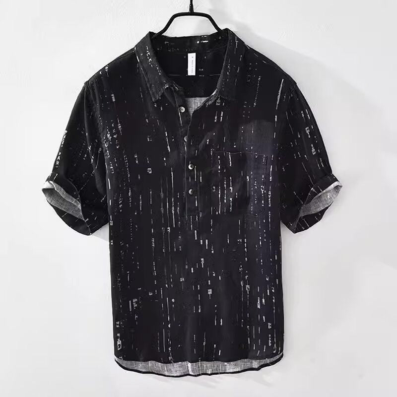 Roberto Russo Printed Short Sleeve Shirt Ash & Harbor