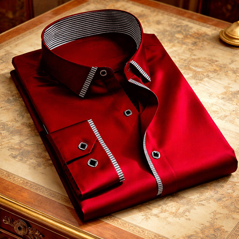 Roberto Russo Smooth Finish Button-Up Shirt Ash & Harbor