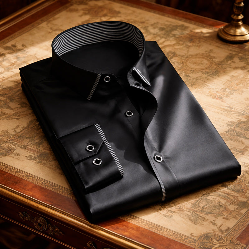 Roberto Russo Smooth Finish Button-Up Shirt Ash & Harbor