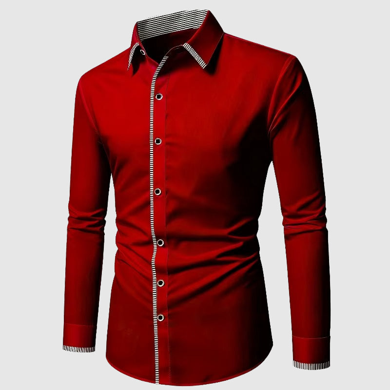 Roberto Russo Smooth Finish Button-Up Shirt Ash & Harbor