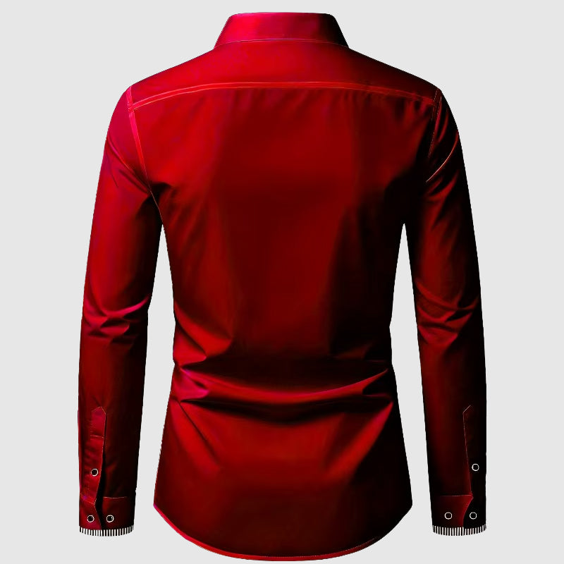 Roberto Russo Smooth Finish Button-Up Shirt Ash & Harbor