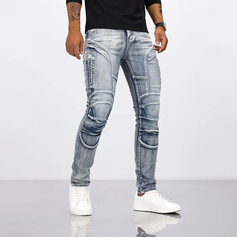 Roberto Russo Stretch Biker-Style Jeans Ash & Harbor