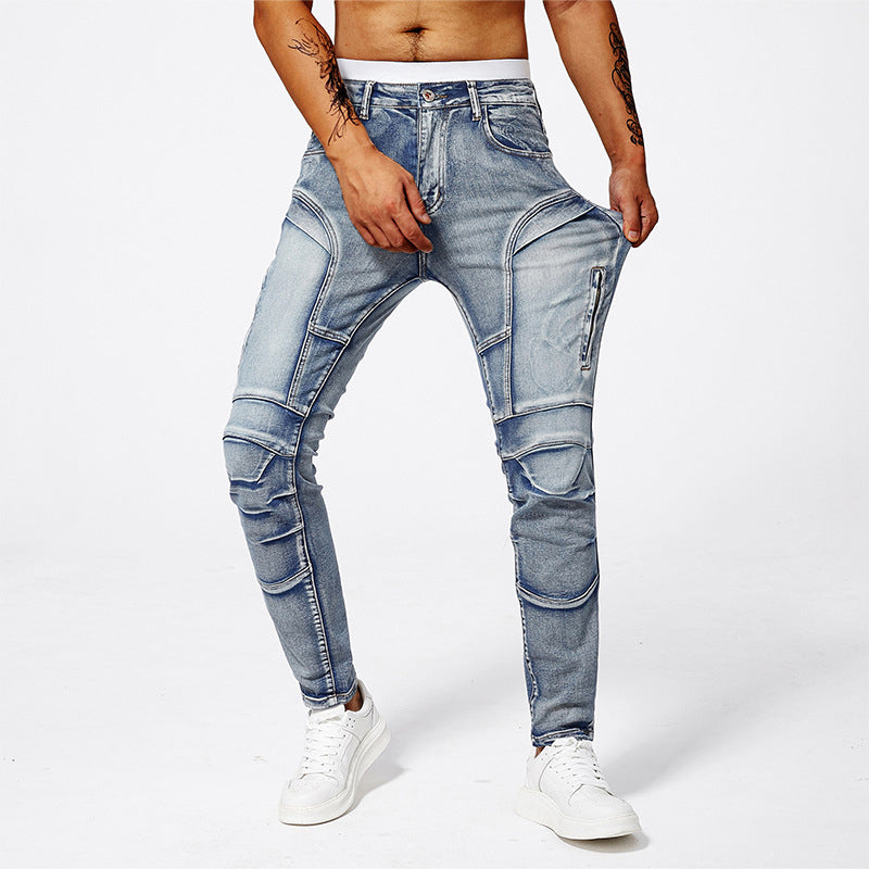 Roberto Russo Stretch Biker-Style Jeans Ash & Harbor