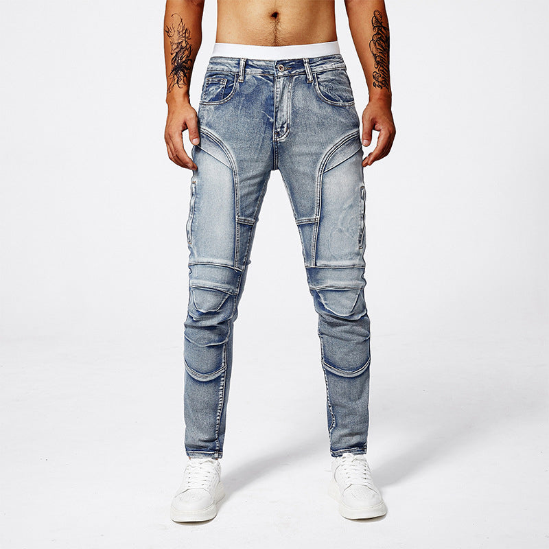 Roberto Russo Stretch Biker-Style Jeans Ash & Harbor