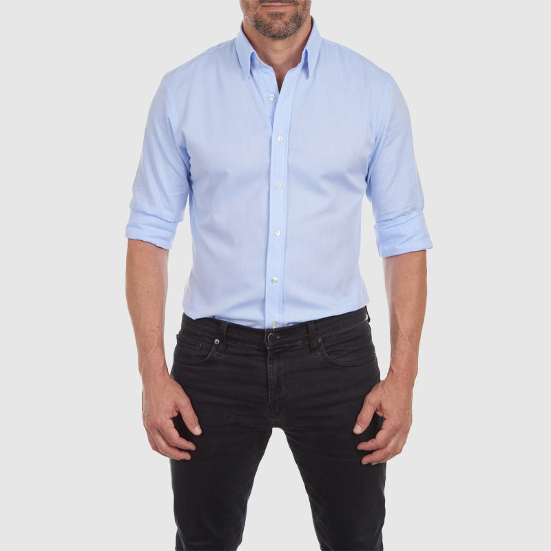 Roberto Russo Fitted Shirt with Integrated Zipper Ash & Harbor