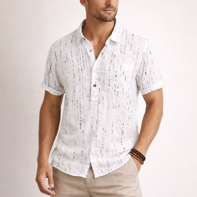 Roberto Russo Printed Short Sleeve Shirt Ash & Harbor
