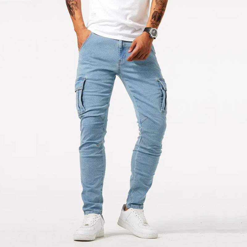 Roberto Russo Slim Fit Cargo Jeans Ash & Harbor