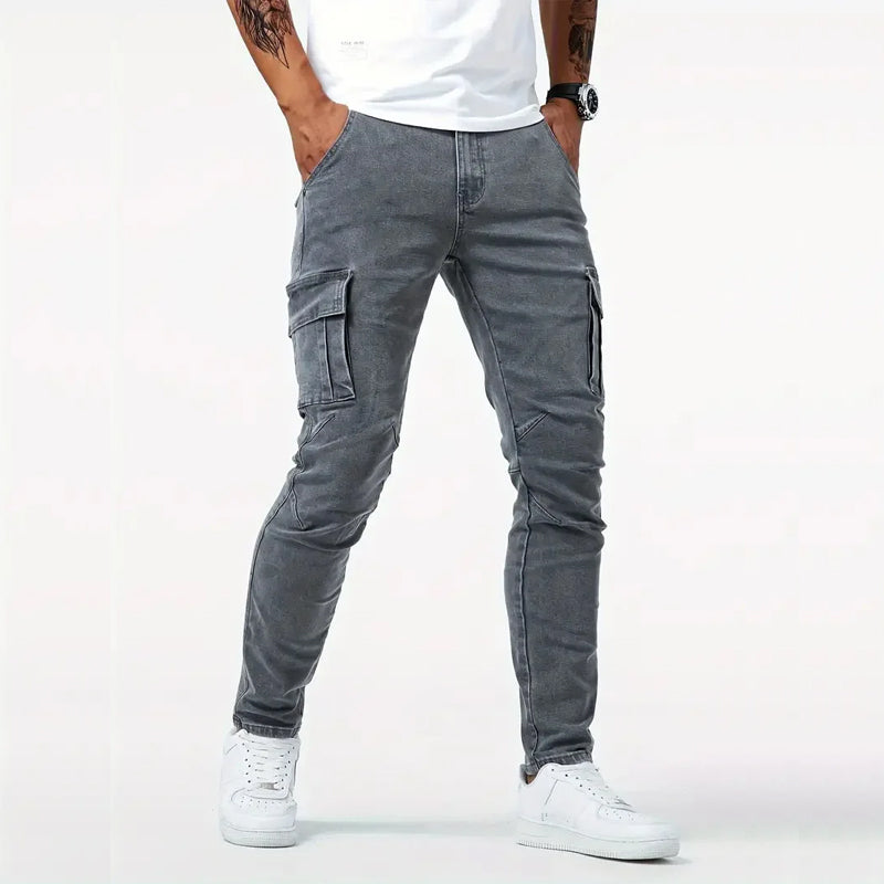 Roberto Russo Slim Fit Cargo Jeans Ash & Harbor