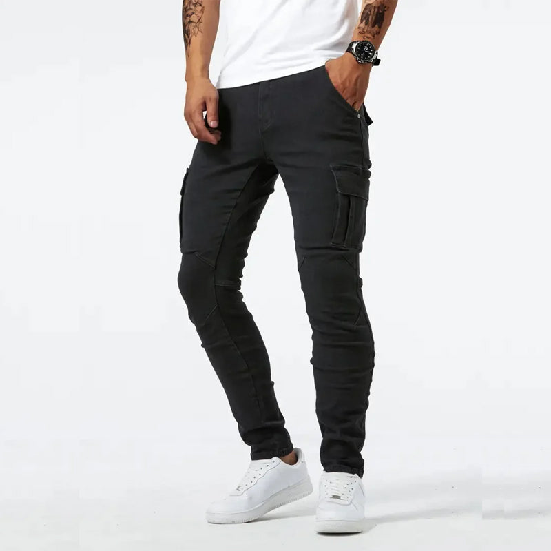 Roberto Russo Slim Fit Cargo Jeans Ash & Harbor