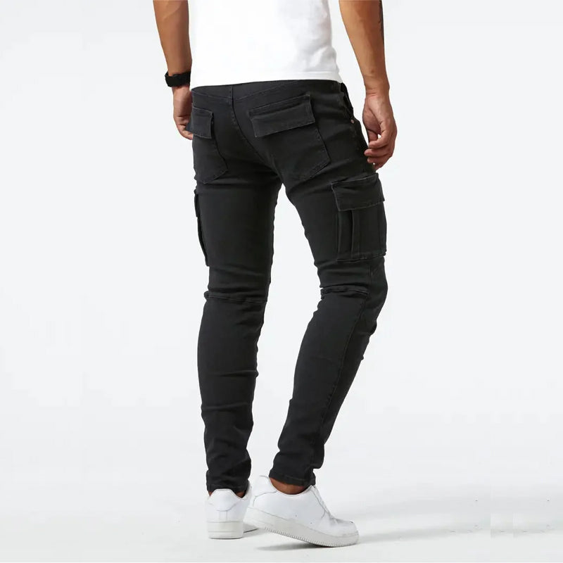 Roberto Russo Slim Fit Cargo Jeans Ash & Harbor