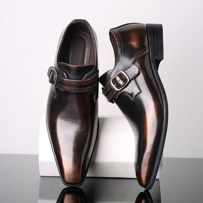 Theodore Willow Lacquered Monk Shoes Ash & Harbor