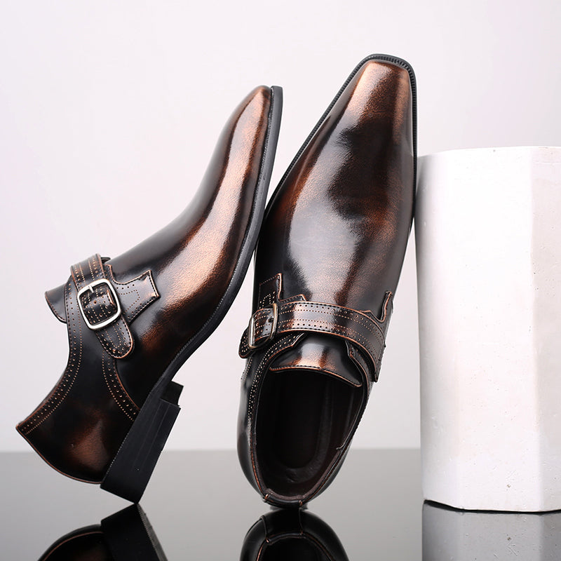 Theodore Willow Lacquered Monk Shoes Ash & Harbor