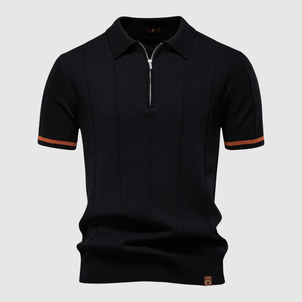 Theodore Willow MetroZip Polo Shirt Ash & Harbor