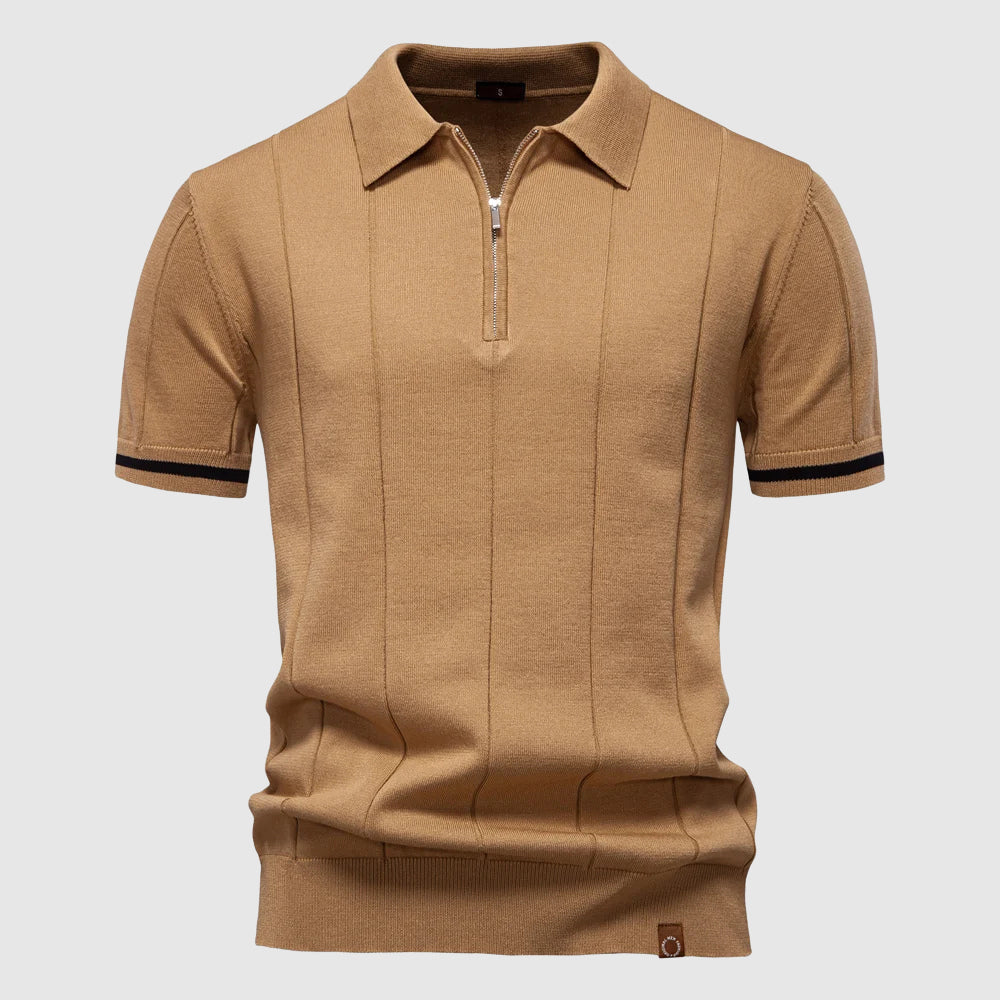 Theodore Willow MetroZip Polo Shirt Ash & Harbor