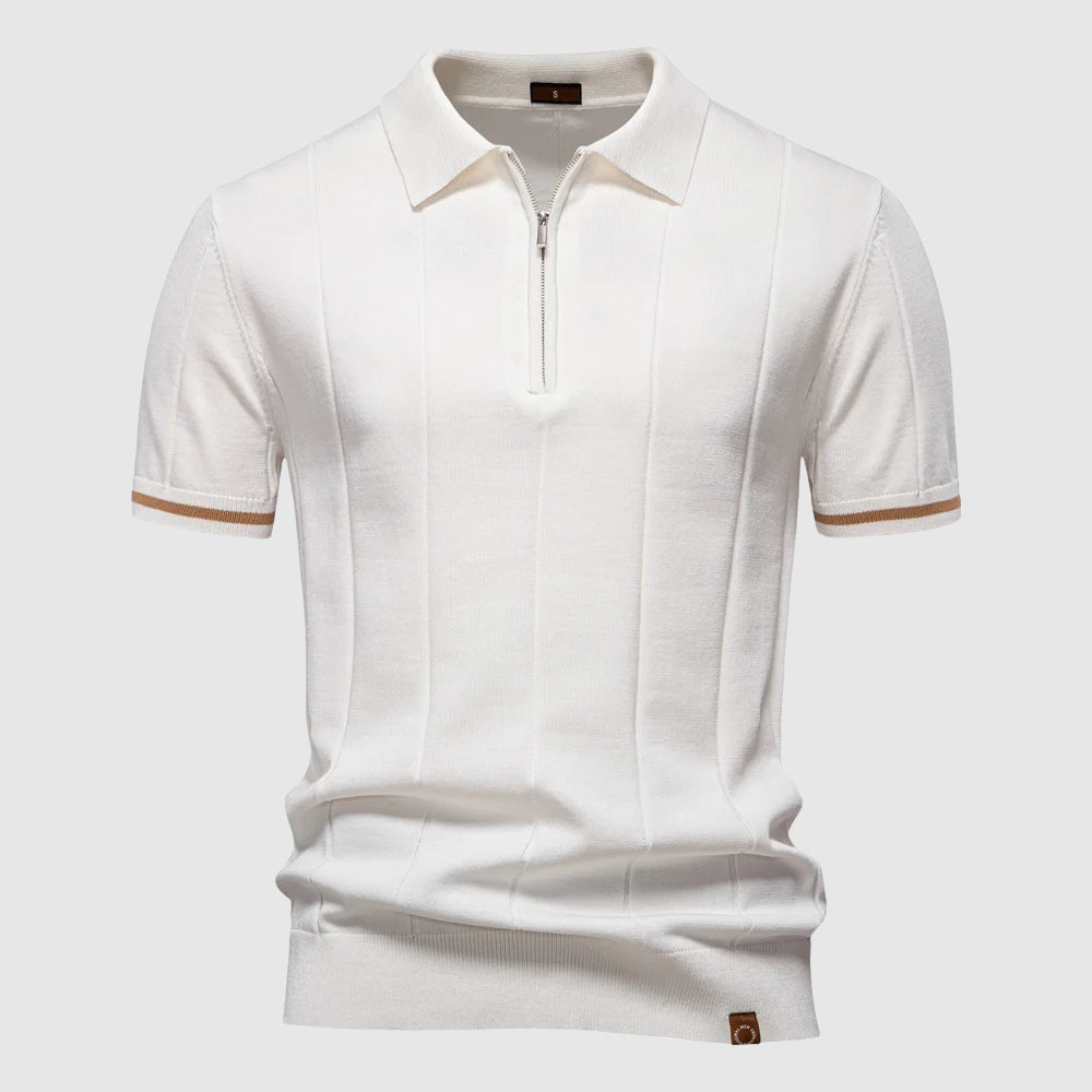 Theodore Willow MetroZip Polo Shirt Ash & Harbor