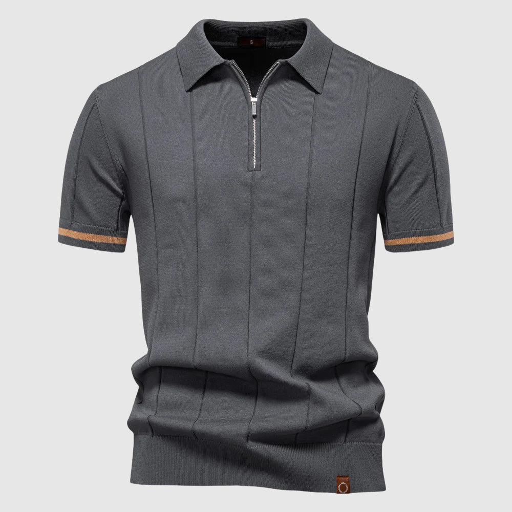 Theodore Willow MetroZip Polo Shirt Ash & Harbor
