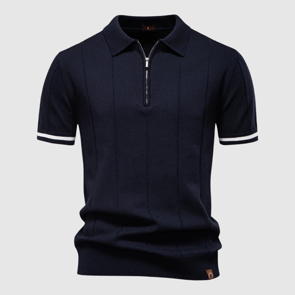 Theodore Willow MetroZip Polo Shirt Ash & Harbor