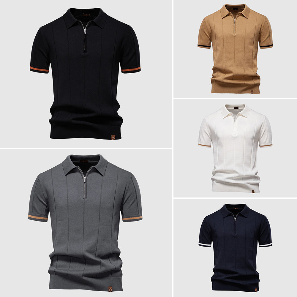 Theodore Willow MetroZip Polo Shirt Ash & Harbor